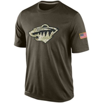 Nike Men's Minnesota Wild Salute To Service KO Performance Dri-FIT T-Shirt - Olive