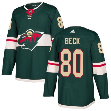 Authentic Adidas Men's Colton Beck Minnesota Wild Home Jersey - Green