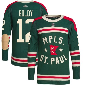 Authentic Adidas Men's Matt Boldy Minnesota Wild 2022 Winter Classic Player Jersey - Green