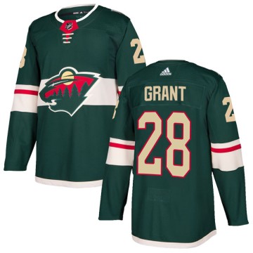 Authentic Adidas Youth Alex Grant Minnesota Wild Home Jersey - Green