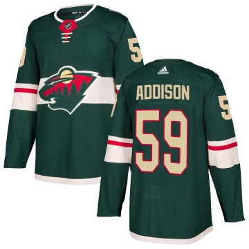 Authentic Adidas Youth Calen Addison Minnesota Wild Home Jersey - Green