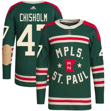 Authentic Adidas Youth Declan Chisholm Minnesota Wild 2022 Winter Classic Player Jersey - Green