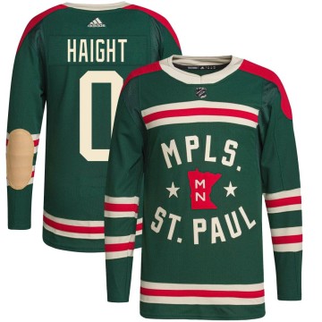 Authentic Adidas Youth Hunter Haight Minnesota Wild 2022 Winter Classic Player Jersey - Green