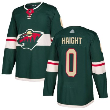 Authentic Adidas Youth Hunter Haight Minnesota Wild Home Jersey - Green