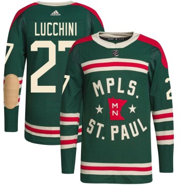 Authentic Adidas Youth Jacob Lucchini Minnesota Wild 2022 Winter Classic Player Jersey - Green