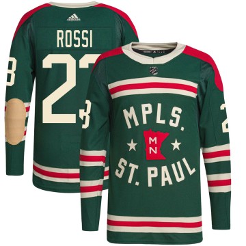 Authentic Adidas Youth Marco Rossi Minnesota Wild 2022 Winter Classic Player Jersey - Green