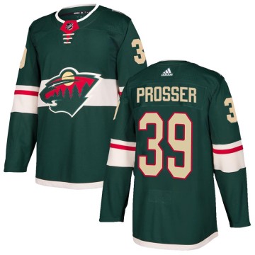 Authentic Adidas Youth Nate Prosser Minnesota Wild Home Jersey - Green