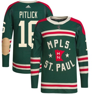 Authentic Adidas Youth Rem Pitlick Minnesota Wild 2022 Winter Classic Player Jersey - Green