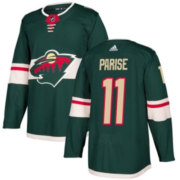 Authentic Adidas Youth Zach Parise Minnesota Wild Home Jersey - Green