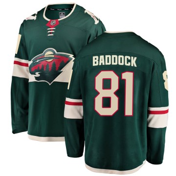 Breakaway Fanatics Branded Men's Brandon Baddock Minnesota Wild Home Jersey - Green