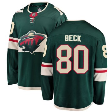 Breakaway Fanatics Branded Men's Colton Beck Minnesota Wild Home Jersey - Green