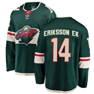 Breakaway Fanatics Branded Men's Joel Eriksson Ek Minnesota Wild Home Jersey - Green