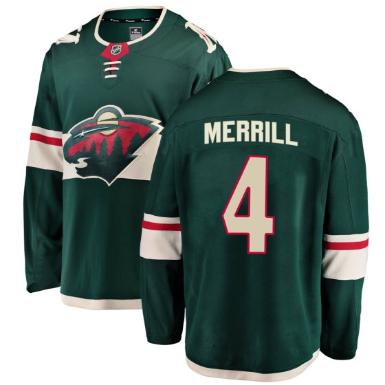 Breakaway Fanatics Branded Men's Jon Merrill Minnesota Wild Home Jersey - Green