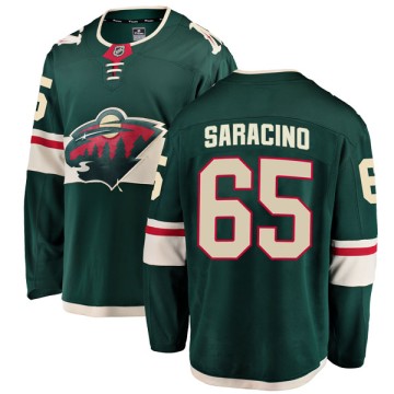 Breakaway Fanatics Branded Men's Nick Saracino Minnesota Wild Home Jersey - Green