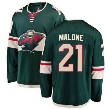 Breakaway Fanatics Branded Men's Ryan Malone Minnesota Wild Home Jersey - Green