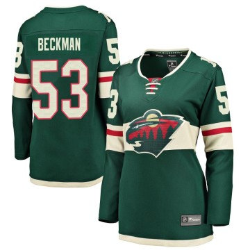 Breakaway Fanatics Branded Women's Adam Beckman Minnesota Wild Home Jersey - Green