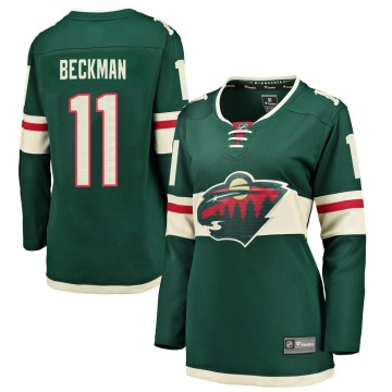 Breakaway Fanatics Branded Women's Adam Beckman Minnesota Wild Home Jersey - Green