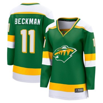 Breakaway Fanatics Branded Women's Adam Beckman Minnesota Wild Special Edition 2.0 Jersey - Green
