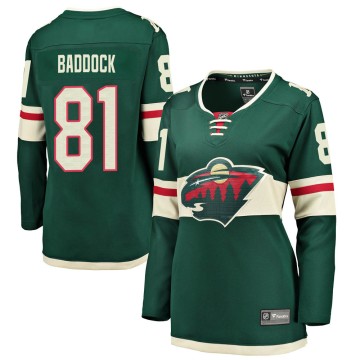 Breakaway Fanatics Branded Women's Brandon Baddock Minnesota Wild Home Jersey - Green
