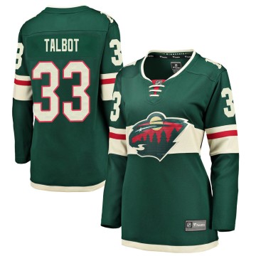 Breakaway Fanatics Branded Women's Cam Talbot Minnesota Wild Home Jersey - Green