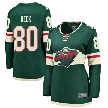 Breakaway Fanatics Branded Women's Colton Beck Minnesota Wild Home Jersey - Green