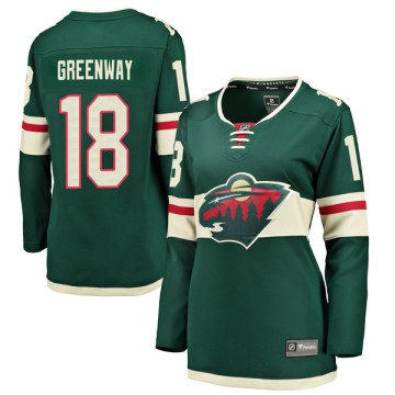 Breakaway Fanatics Branded Women's Jordan Greenway Minnesota Wild Home Jersey - Green