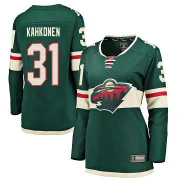 Breakaway Fanatics Branded Women's Kaapo Kahkonen Minnesota Wild Home Jersey - Green