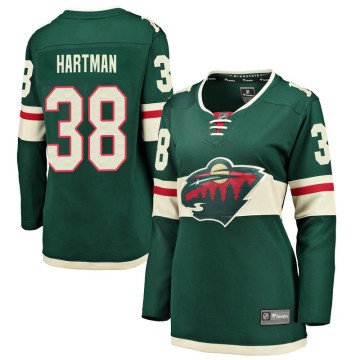 Breakaway Fanatics Branded Women's Ryan Hartman Minnesota Wild Home Jersey - Green